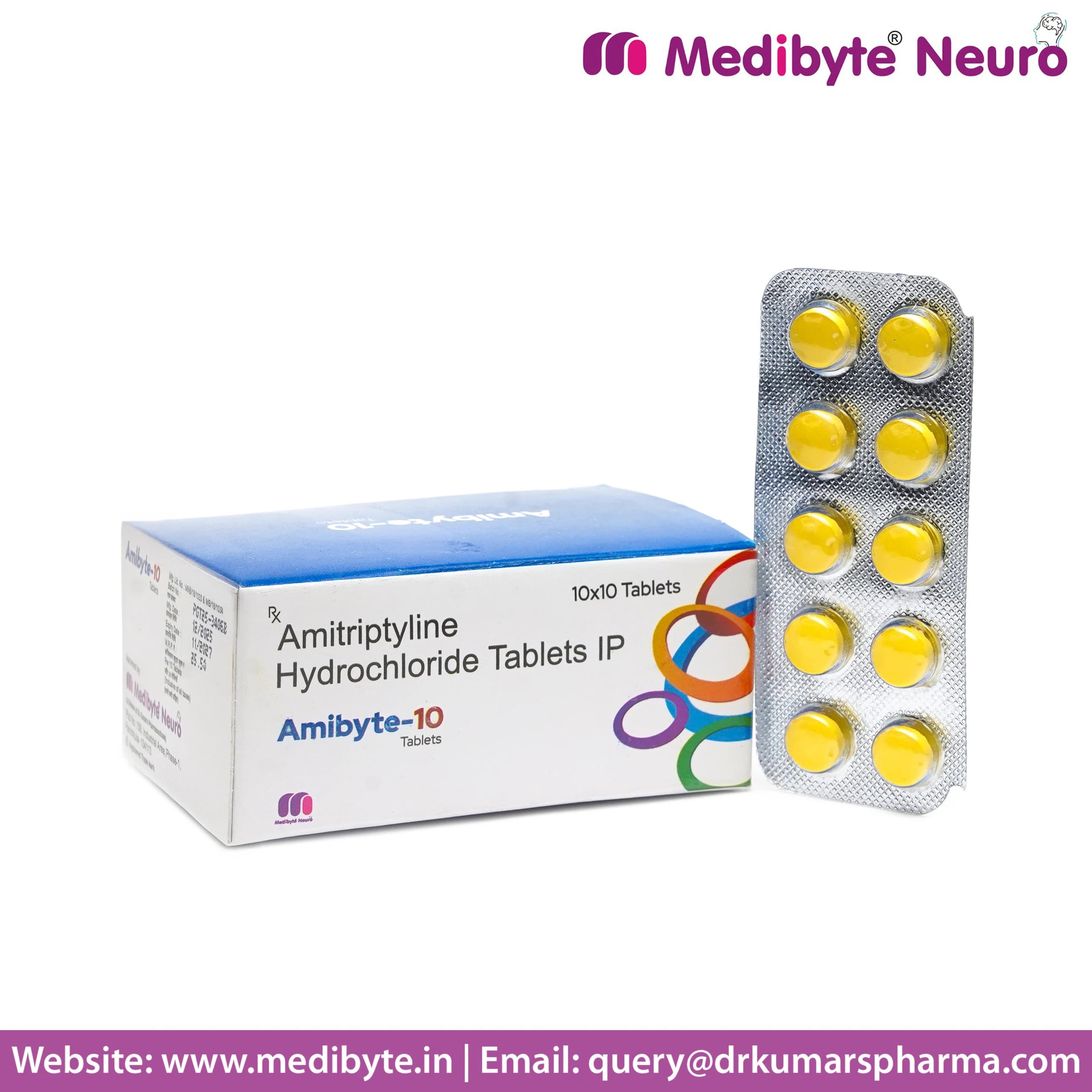 Amibyte 10-Amitriptyline 10mg Tablets Tablets for PCD Franchise