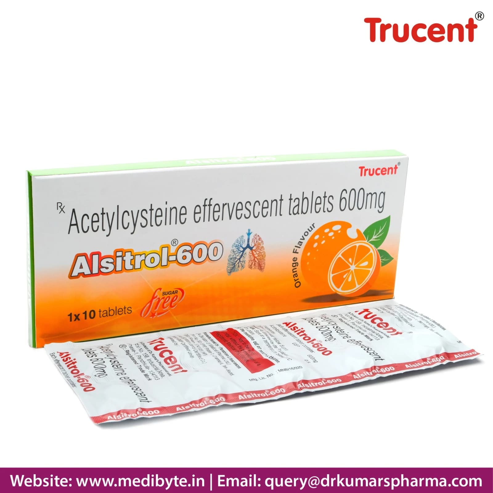 Alsitrol-600-Acetylcysteine Effervescent 600 mg Tablets Tablets for PCD Franchise